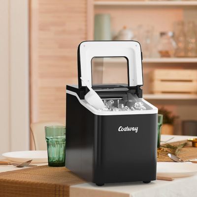 Costway Portable Ice Maker Machine Countertop 26Lbs/24H Self-cleaning w/ Scoop Black Image 2