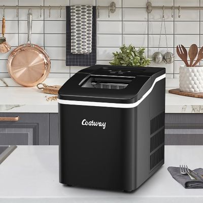 Costway Portable Ice Maker Machine Countertop 26Lbs/24H Self-cleaning w/ Scoop Black Image 3