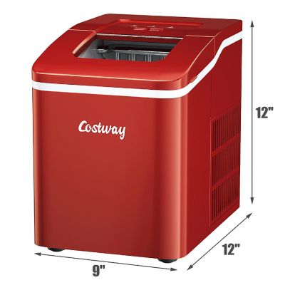Costway Portable Ice Maker Machine Countertop 26Lbs/24H Self-cleaning w/ Scoop Red Image 1
