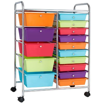 Costway  Rolling Storage Cart wIth 15 Drawers Image 1