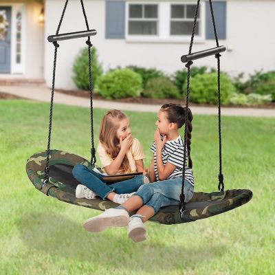 Costway Saucer Tree Swing Surf Kids Outdoor Adjustable Swing Set w/ Handle Image 1