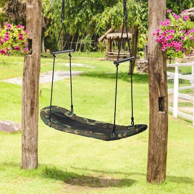 Costway Saucer Tree Swing Surf Kids Outdoor Adjustable Swing Set w/ Handle Image 3