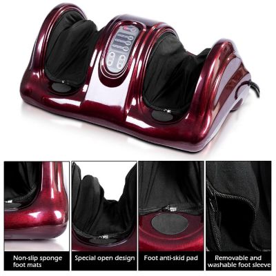 Costway Shiatsu Foot Massager Kneading and Rolling Leg Calf Ankle with Remote Burgundy Image 2