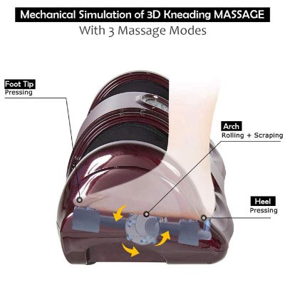 Costway Shiatsu Foot Massager Kneading and Rolling Leg Calf Ankle with Remote Burgundy Image 3