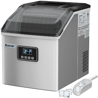 Costway Stainless Steel Ice Maker Machine Countertop 48Lbs/24H Self-Clean with LCD Display Image 1