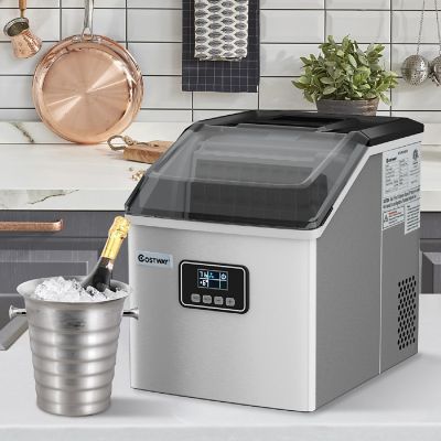 Costway Stainless Steel Ice Maker Machine Countertop 48Lbs/24H Self-Clean with LCD Display Image 2