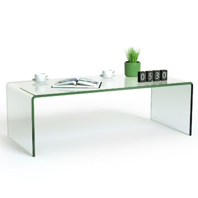 Costway Tempered Glass Coffee Table Accent Cocktail Side Table Living Room Furniture Image 1