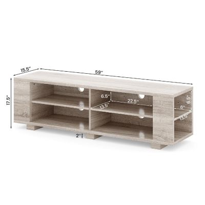 Costway TV Stand Entertainment Media Center Console For TV's up to 65'' w/Storage Shelves Image 3