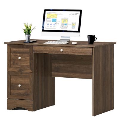 Costway Vintage Computer Desk Home Office Study Table Spacious Workstation w/ 3 Drawers Image 1