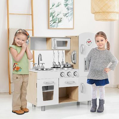 Costway Vintage Play Kitchen Pretend Kids Cooking Playset Toys w/Water Dispense Image 3
