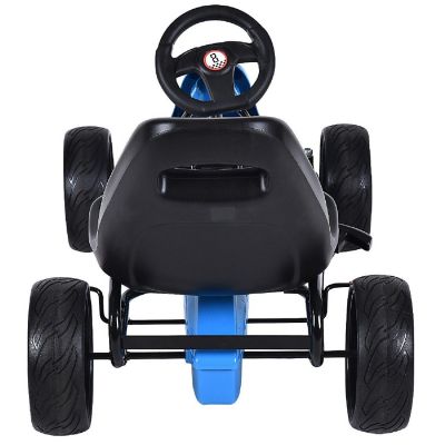 Costway Xmas Gift Go Kart Kids Ride On Car Pedal Powered Car 4 Wheel Racer Toy Stealth Outdoor Blue Image 3