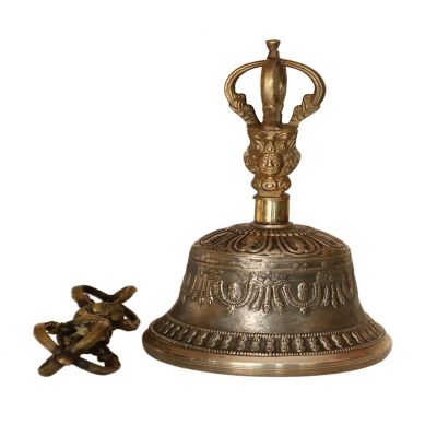 Cottage Handicraft ,Tibetan Bell & Dorje, Large with free Elephant Gift Image 1