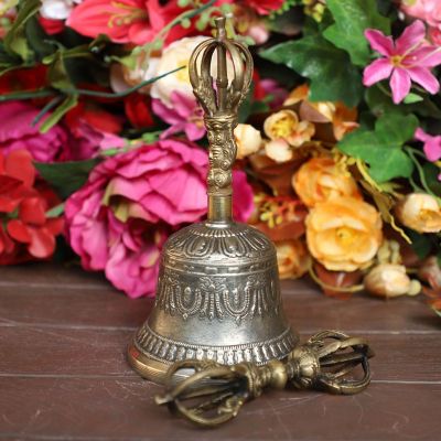 Cottage Handicraft ,Tibetan Bell & Dorje, Large with free Elephant Gift Image 3