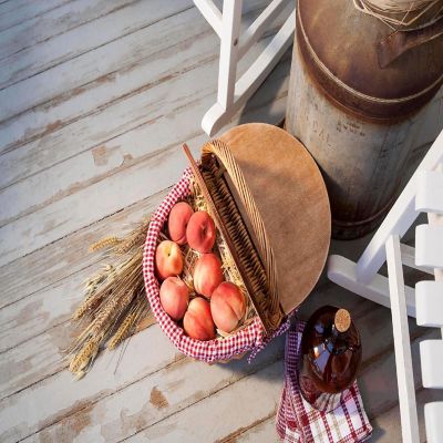 Country Picnic Basket - Red &amp; White Gingham Pattern Image 3