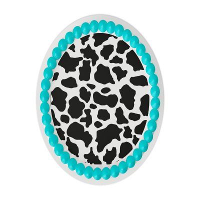 Cow Pattern 8" Round Edible Cake Topper Image 1