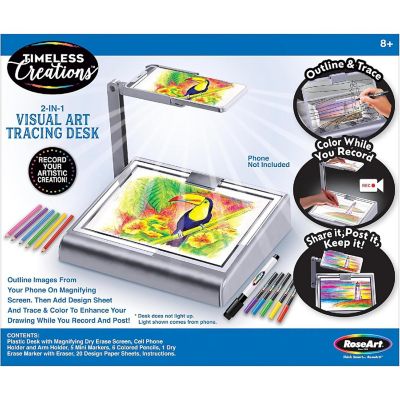 Cra-Z-Art Timeless Creations 2-in-1 Tracing Desk - Light Box Drawing Set, Kids Image 2