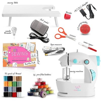 CraftBud Mini Sewing Machine Kit 48pc Image 1