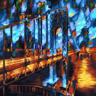 Crafting Spark - Painting by Numbers kit Crafting Spark Brooklyn Bridge D014 19.69 x 15.75 in Image 1