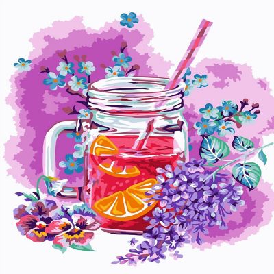 Crafting Spark - Painting by Numbers kit Crafting Spark Mandarin Tea R044 19.69 x 15.75 in Image 1
