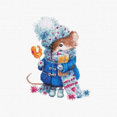 Crafting Spark (Wizardi) - Christmas mouse B1168L Counted Cross-Stitch Kit Image 1