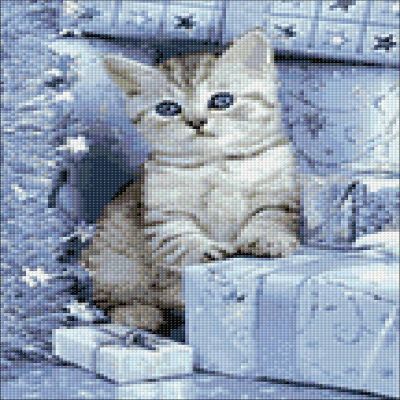 Crafting Spark (Wizardi) - Kitten and Christmas Presents WD2417 10.6 x 14.9 inches Wizardi Diamond Painting Kit Image 1