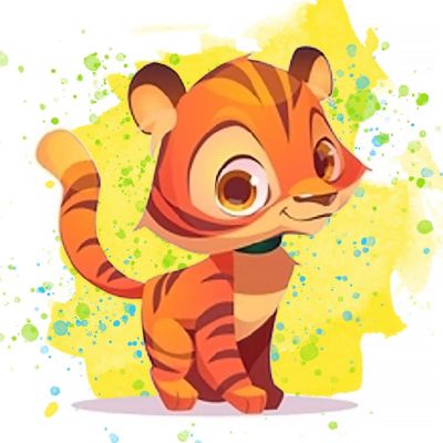 Crafting Spark (Wizardi) - Little Tiger CS2700 7.9 x 7.9 inches Crafting Spark Diamond Painting Kit Image 1