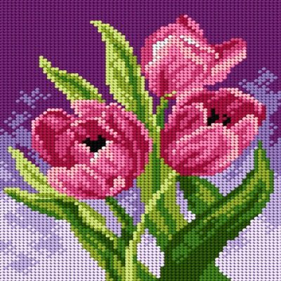 Crafting Spark (Wizardi) - Needlepoint canvas for halfstitch without yarn Tulip 2596F - Printed Tapestry Canvas Image 1