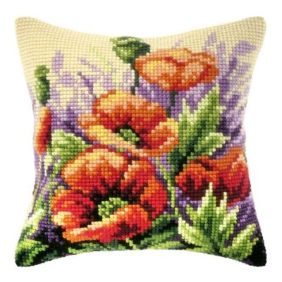 Crafting Spark (Wizardi) - Needlepoint Cushion Kit  "Poppies on meadow" 9123 Image 1