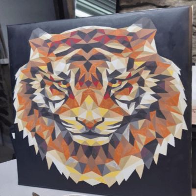 Crafting Spark (Wizardi) - Painting by Numbers kit Crafting Spark Celebration Poly Tiger P001 19.69 x 15.75 in Image 1