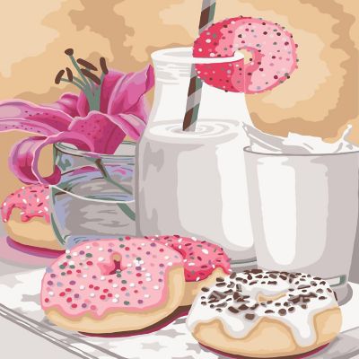 Crafting Spark (Wizardi) - Painting by Numbers kit Crafting Spark Tasty Breakfast B056 19.69 x 15.75 in Image 1