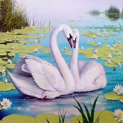 Crafting Spark (Wizardi) - Swan Song WD239 14.9 x 18.9 inches Wizardi Diamond Painting Kit Image 1