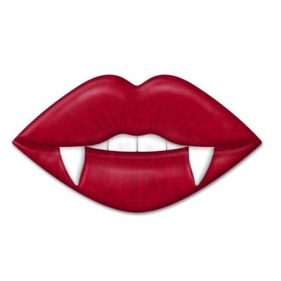 Craig Bachman 12" Metal Embossed Hanger: Vampire Lips, Red Image 1