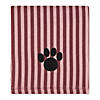 Cranberry Stripe Embroidered Paw Pet Towel Image 1