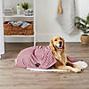 Cranberry Stripe Embroidered Paw Pet Towel Image 1
