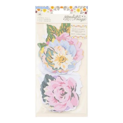 Crate Paper Moonlight Magic Ephemera Die-Cuts 40/Pkg-Florals - Gold Foil Image 1