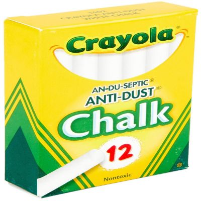 Crayola Anti-Dust Chalk-White 12/Pkg Image 1