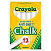 Crayola Anti-Dust Chalkboard Chalk, White, 12 Sticks Per Box, 24 Boxes Image 1