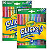 Crayola CLICKS Retractable Markers, 10 Per Pack, 2 Packs Image 1