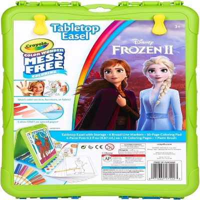 Crayola&#8482; Color wonder Frozen 2 Travel Easel With 30 Bonus pages, Full size color wonder markers and paints! Image 1