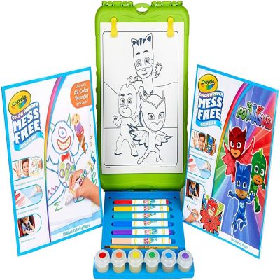 Crayola&amp;#8482; Color wonder PJ Mask Travel Easel With 30 Bonus pages, Full size color wonder markers and paints! Image 1