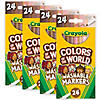 Crayola Colors of the World Fine Line Markers, 24 Per Pack, 4 Packs Image 1