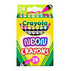 Crayola Neon Crayons, 24 Per Pack, 6 Packs Image 1
