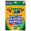Crayola Ultra-Clean Markers, Fine Line, Assorted Colors, 12 Per Box, 3 Boxes Image 1