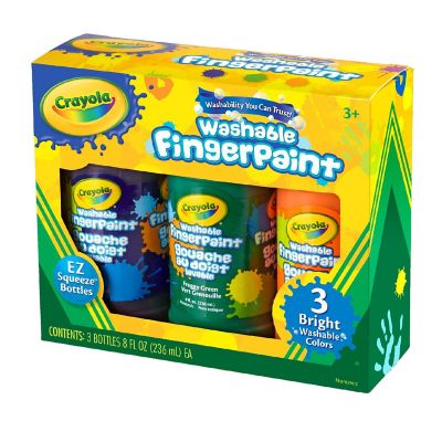 Crayola Washable Finger Paint 8oz 3/Pkg-Secondary Image 1