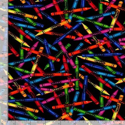 Crayons ABC Collection Cotton Fabric by Timeless Treasures Image 1