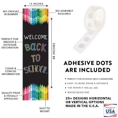 Crayons Vertical Welcome Back - 13 x 48 Inch Image 1
