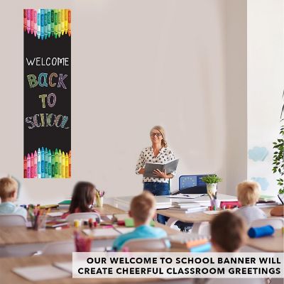Crayons Vertical Welcome Back - 13 x 48 Inch Image 3