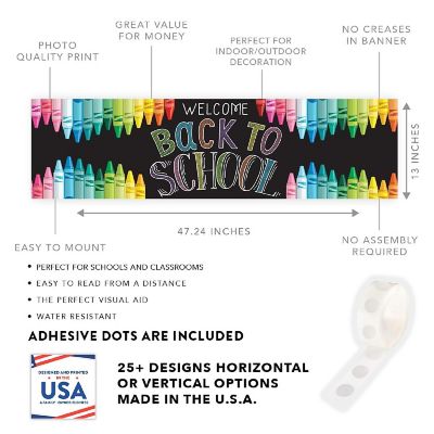 Crayons Welcome Back - 13 x 48 Inch Image 1