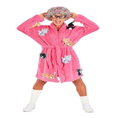 Crazy Cat Lady Adult Costume  Robe & Wig Funny Costume Set  One Size Fits Most Image 1