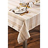 Cream Metallic Plaid Tablecloth 60X104 Image 2